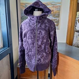 Lululemon Athletica Scuba Full-Zip Hoodie in Floral Herringbone Rose, Size L